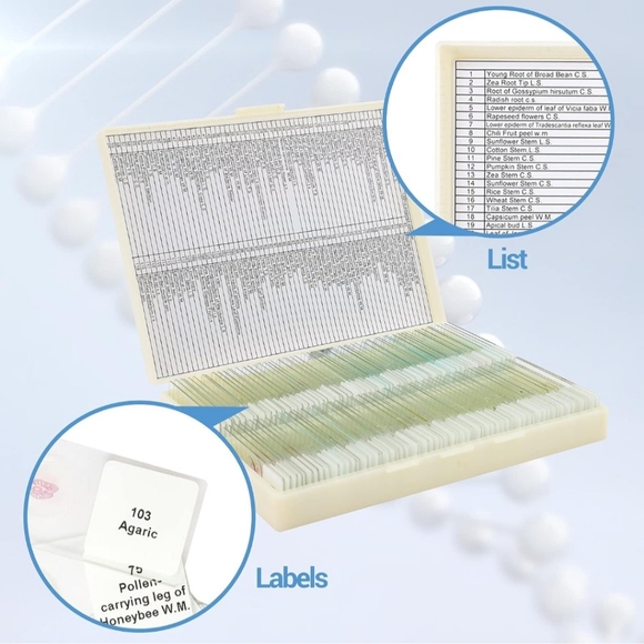 120pc MICROSCOPE Slide set with Specimens-  New in package - Picture 6 of 6